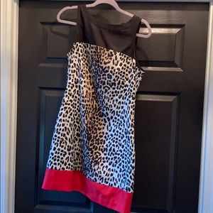 Cheetah color block dress